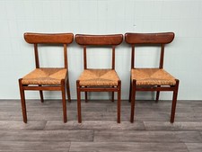 Set di 3 sedie Vintage Anni 50 In Faggio Con Seduta Impagliata