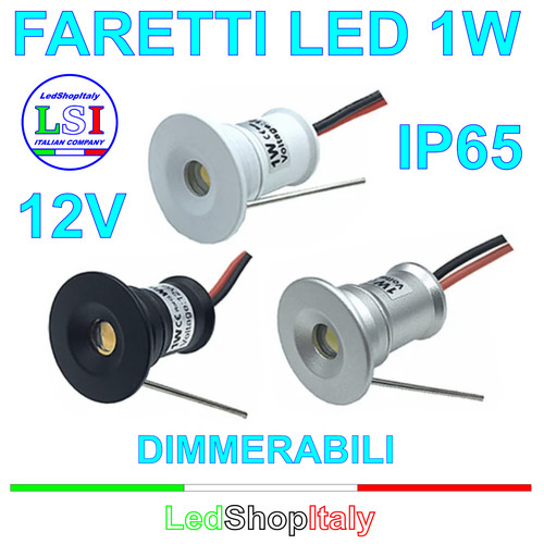 Faretti led 12v - 1w, luce
