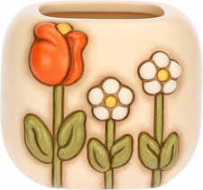 , Portaspazzolini in Ceramica, Collezione Happy Country, Ideale per Il Tuo Bagno