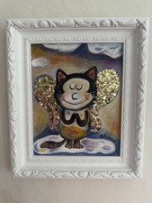 Gatto con ali d'angelo glitter