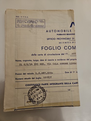 Vintage foglio - a.c.i.,