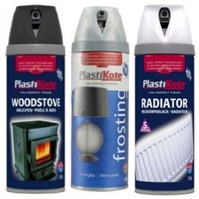 PlastiKote Stufa a Legna, Radiatore, Vetro Frosting Easy Spray Finitura Perfetta 400ml