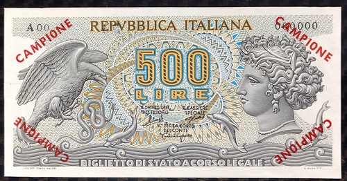 500 lire campione - 500,