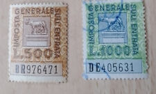 MARCA DA BOLLO-IMPOSTA GENERALE  SULL'ENTRATA  IGE  500 LIRE E 1000 LIRE LUPA