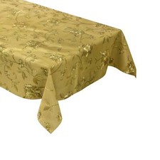 Tovaglia di Tela Cerata Damasco Impresso K605A Oro Viti Rose