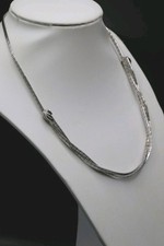 Collier - Collana In Argento .800 Maglia Snake Piatto Di Alta Qualità PERFETTA 