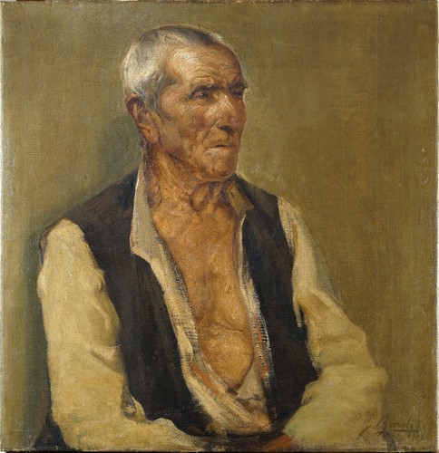 Mezzadro ritratto 1913 olio - mezzadro, ritratto.