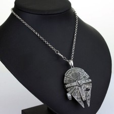 STAR WARS Millennium Falcon Collana con ciondolo in argento antico Fantasy Trek