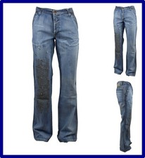 jeans da uomo a zampa gamba larga bootcut pantaloni uomo regular chiari 46 48 52