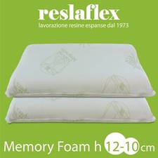 COPPIA CUSCINI MEMORY FOAM ORTOCERVICALI SFODERABILI ALOE VERA ALTI 10 - 12 CM