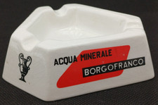 BORGOFRANCO ACQUA MINERALE - POSACENERE IN CERAMICA PUBBLICITARIA ROSSO