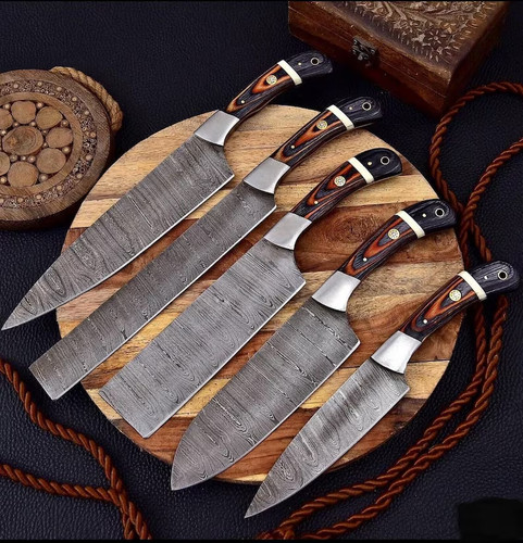 Set coltelli damascati - fatti, a