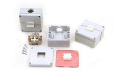 Antico Interruttore Luce Scatola da Parete a Levetta DDR Grigio 3 Connessioni