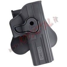 FONDINA POLIMERO CYTAC NERA PER PISTOLA GLOCK 17 22 31 G17 G22 G31 CLIP CINTURA