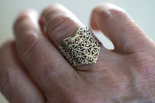 Anello "merletto", a fascia in argento 925 - Sterling silver "lace" band ring