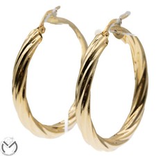 Orecchini oro giallo 18 kt 750 cerchi torchon -173/VE-