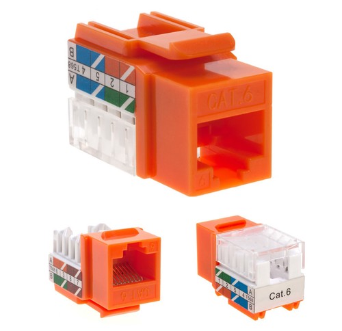 Cat6 arancione keystone jack - arancione,
