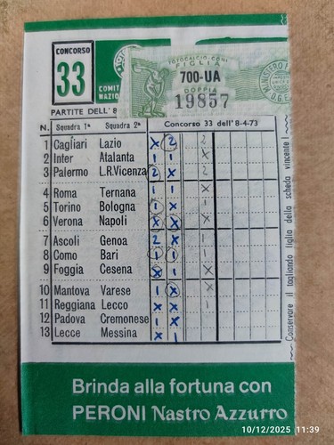 Schedina totocalcio concorso - schedina,