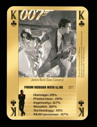 Playing card 007 bonds - x,