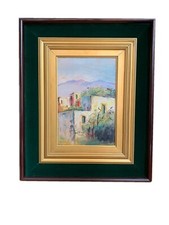 Quadro Dipinto  Casolare  Olio, cornice vintage cm 21x31,5 per salotto camera