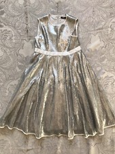 HARRODS abito di lusso con paillettes argento per bambina di 9 anni