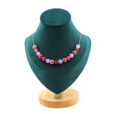 Collana 15 Perle Rhodonite +