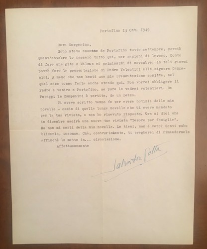 Lettera firmata salvator - firmata, da