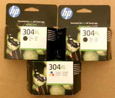 SET DI 3 CARTUCCE HP 304 XL - 2 NERE + 1 TRICOLORE - COME NUOVE