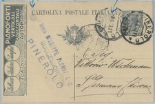 82838 - ITALIA - STORIA POSTALE - PUBBLICITÀ Cartoleria MUSICA Pianoforte 1918