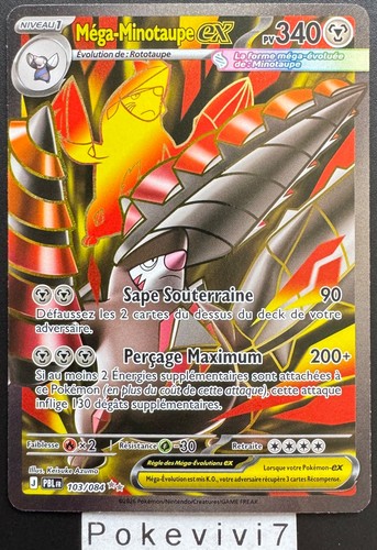 Carte pokemon mega minotaupe - carte,