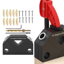 Kit Jig Foro Tascabile 45 Gradi Guida Trapano Lavorazione Legno per Giunti Forti