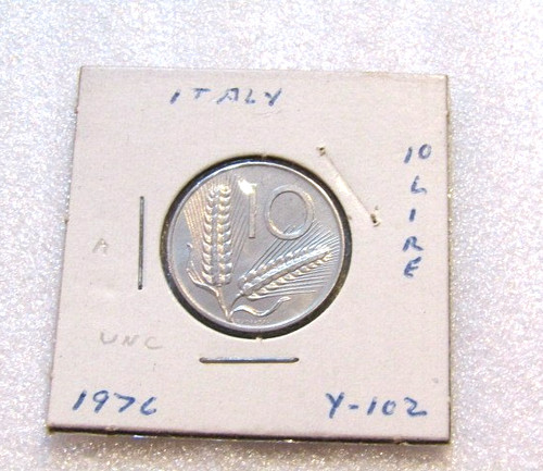 1976 italy lire unc coin - 10,