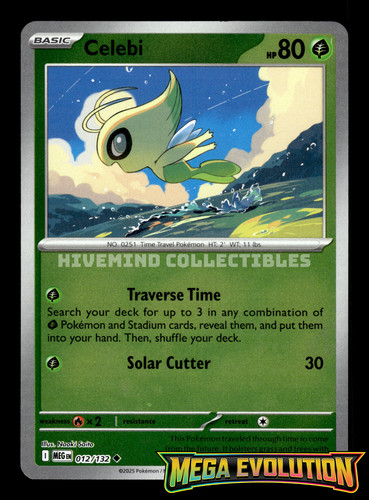Carta pokemon celebi 012 132 - carta, 012/132