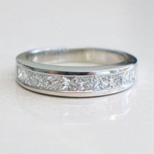 Fede nuziale moissanite mezza - fede,