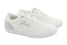 Guess Sneakers Da Donna UK3 EU36 Bianco Chiaro Basso Top Con Lacci Logo Laterale