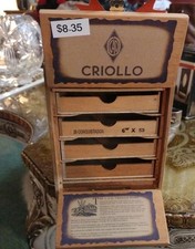 C.A.O. vintage Criollo Portasigari in Legno Piano Mappa e 4 Cassetti Scorrevoli Conquistador