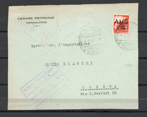 Amg storia postale ronchi - amg,
