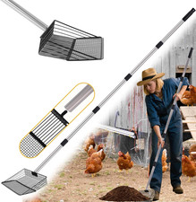 Pala gallinero 10in metallo mango regolabile acero limpia arena viruta pollos