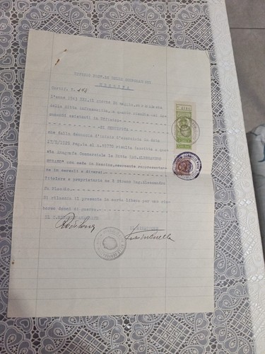 Documento storico 1943 - documento, messina