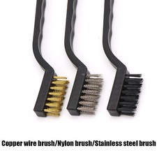 Nuovo 7”/180mm Acciaio Inox Ottone Nylon Mini Spazzole Filo -Spazzola Denti- 