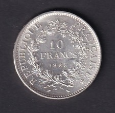 10 FRANCHI 1965 - REPUBBLICA FRANCESE ERCOLE  25gr  - ARGENTO 900 %