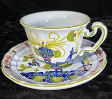 Set tazze da tè e piattini caffè garofano blu Garofano Faenza vintage italiano gommini