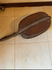 Antico Bozzello / Puleggia / Carrucola Nautico in Legno e Metallo