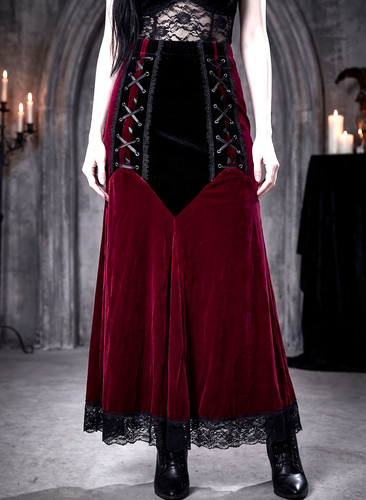 Maxi gonna velluto multi - maxi, multi-style