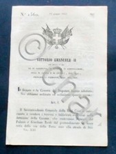 Decreto Vittorio Emanuele II - Vendita terreni e fabbricati della Corona- 1853