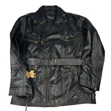 Giacca vera pelle grande nera