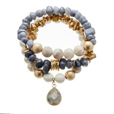 Set di tre bracciali con agata