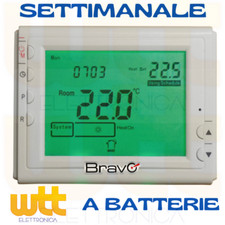 CRONOTERMOSTATO DIGITALE DA PARETE BRAVO DISPLAY LCD 3,8" termostato 7 giorni