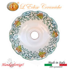 VIETRI KERAMIKLAMPE UND HAND DEKORIERT MIT GRÜNEN BLUMEN DEKORIERT MADE IN ITALY