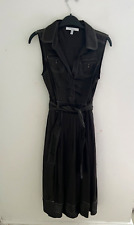 Abito lungo senza maniche Mariella Rosati UK 8 colletto lino cintura viscosa